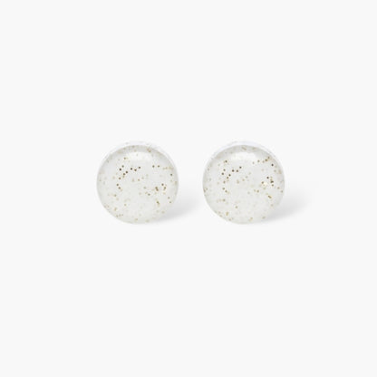 White sparkle studs with surgical steel posts