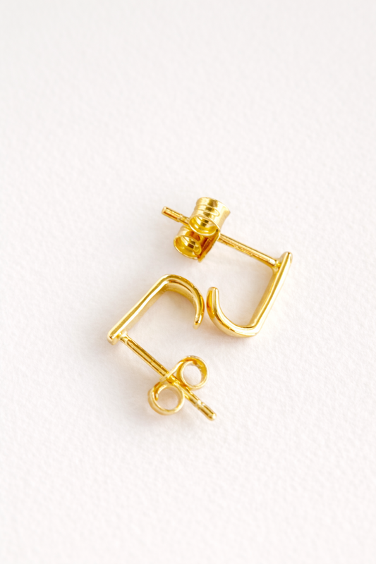 Tiny gold hoop earrings vermeil gold hoop studs