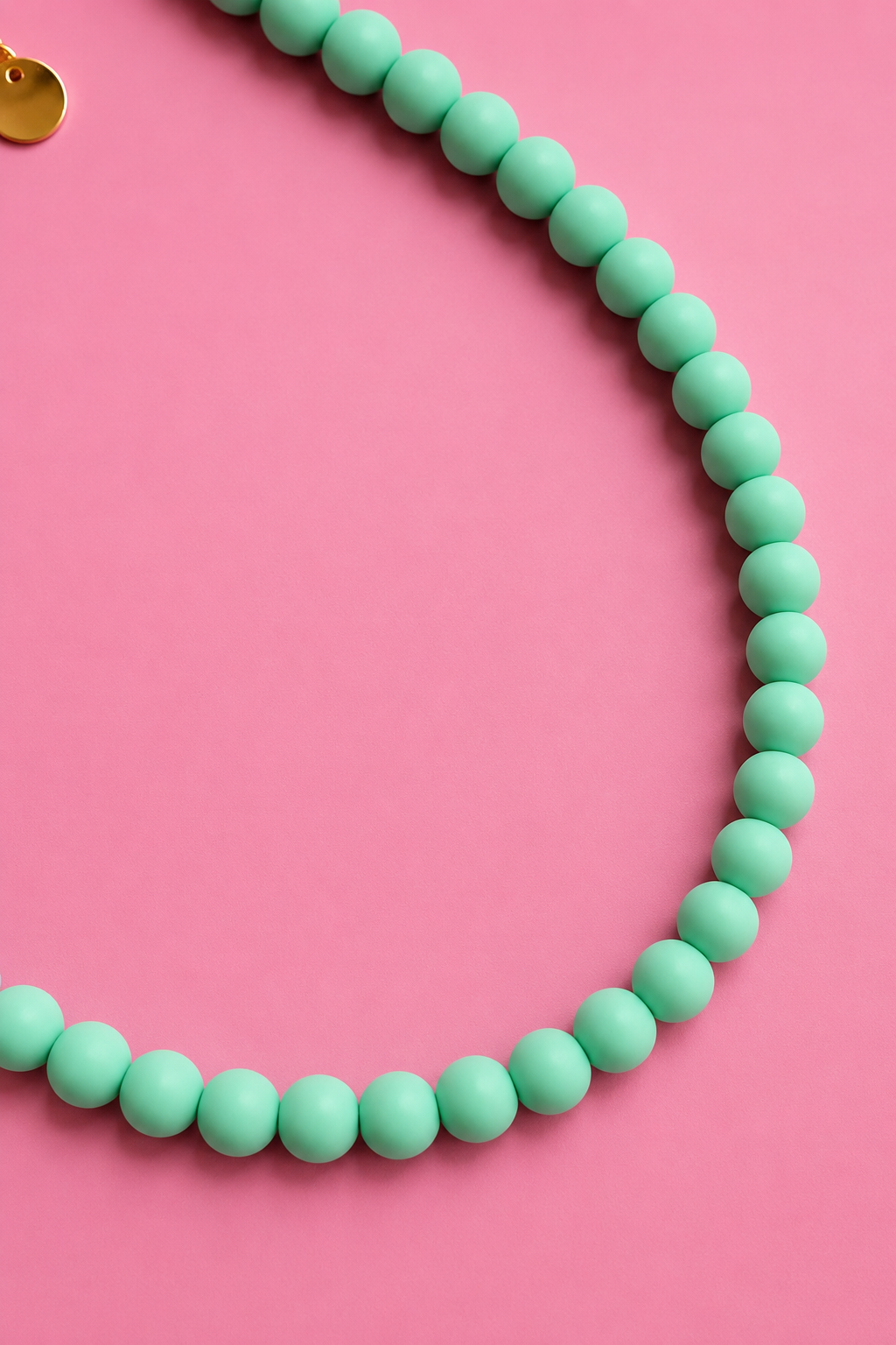 Mint Beaded Necklace - Handmade Polymer Clay Statement Jewelry