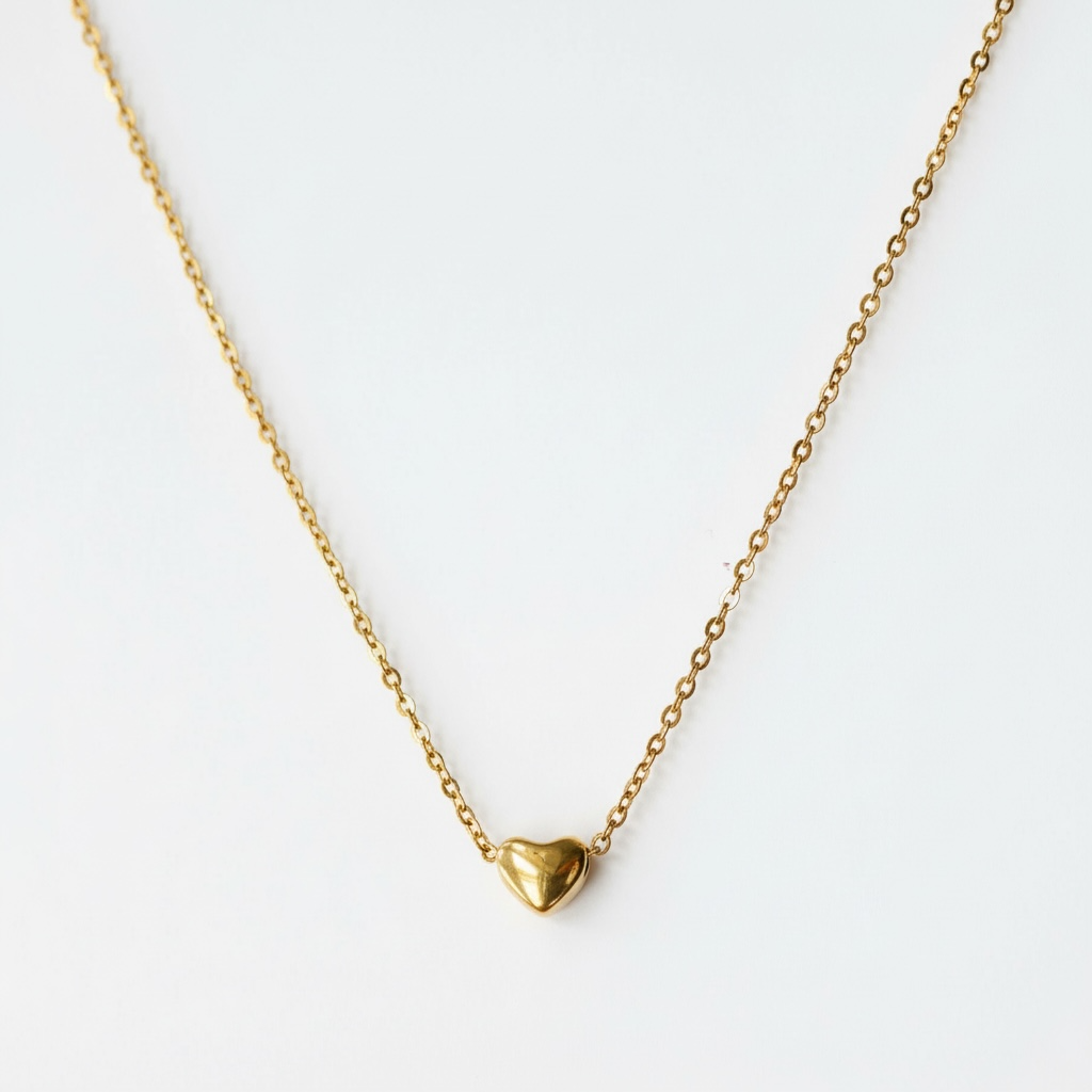 Collier pendentif cœur délicat - Acier inoxydable