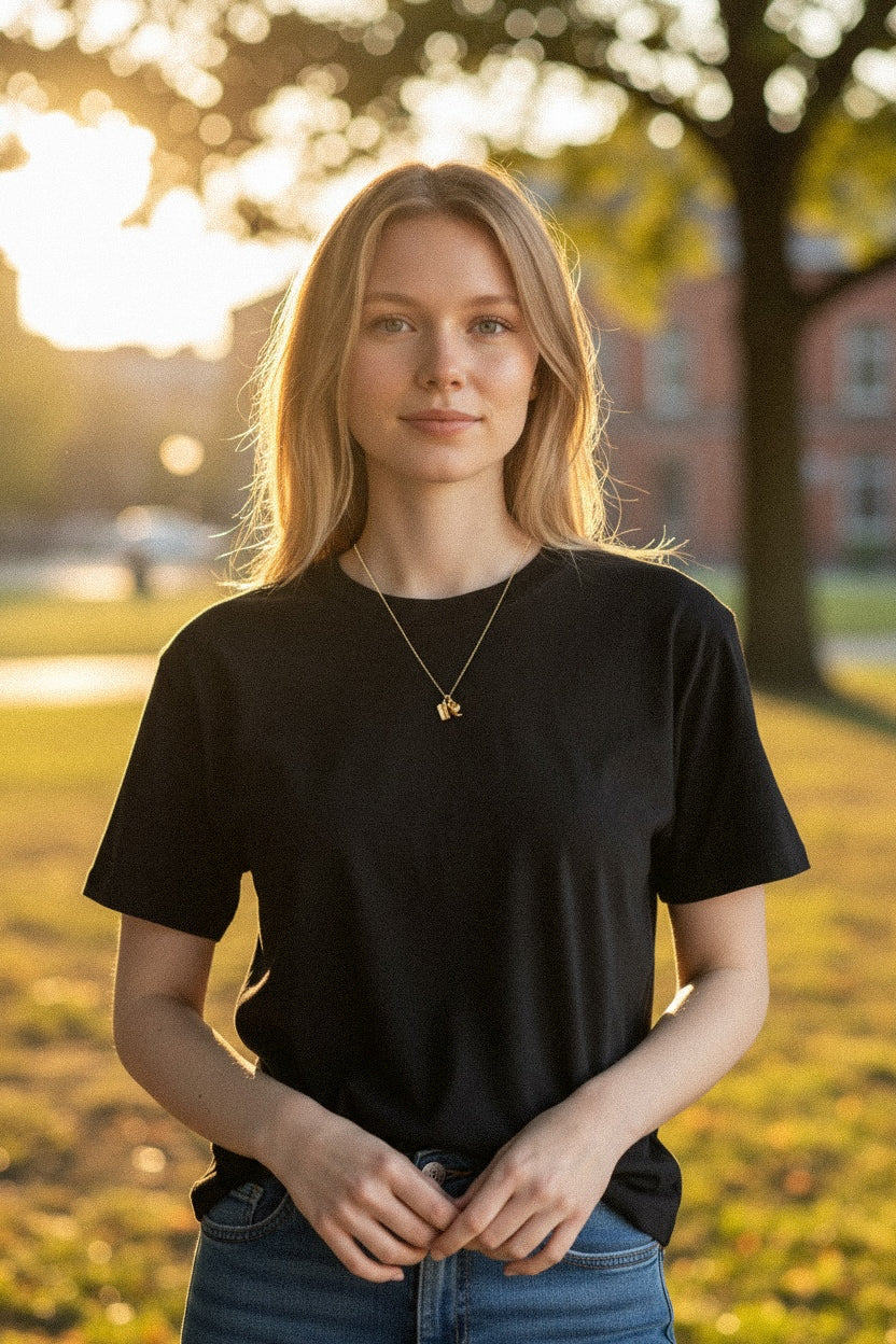 Collier pendentif service à thé en acier inoxydable