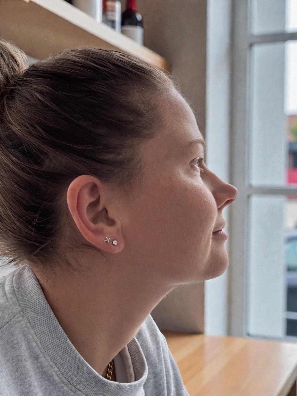 Delicate tiny cubic zirconia earrings in 925 sterling silver