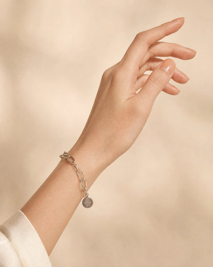Bracelet élégant en argent sterling 925 avec chaîne trombone
