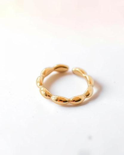 Beaded Gold Ring – Minimalist Adjustable Statement Ring