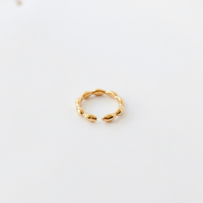 Beaded Gold Ring – Minimalist Adjustable Statement Ring