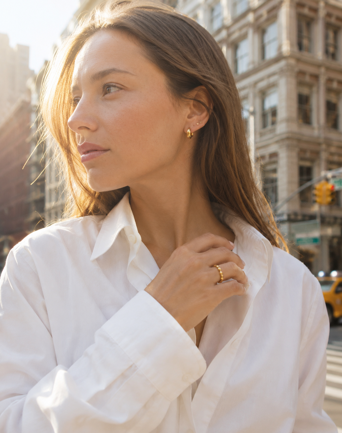 Beaded Gold Ring – Minimalist Adjustable Statement Ring