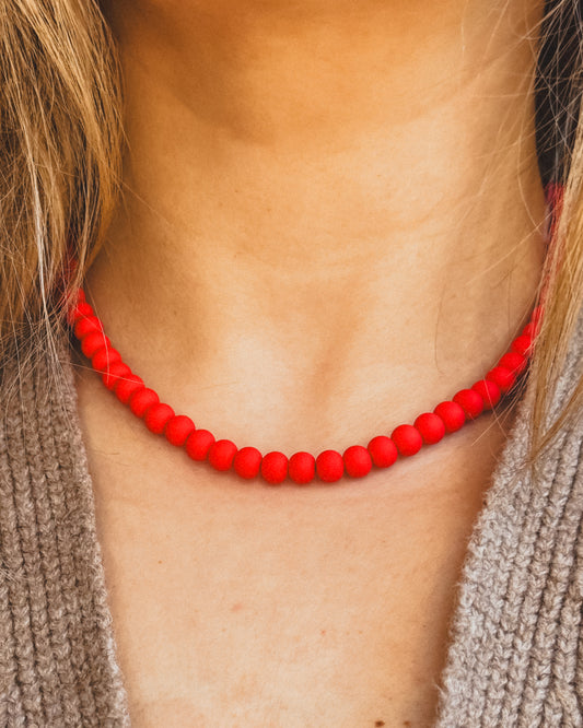 Ukrainian Corali Red Beaded Necklace