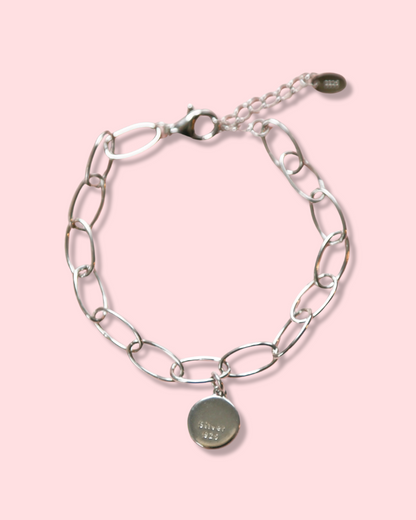 Elegant 925 Sterling Silver Paperclip Chain Bracelet