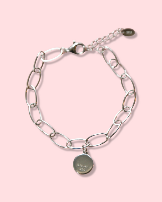 Elegant 925 Sterling Silver Paperclip Chain Bracelet