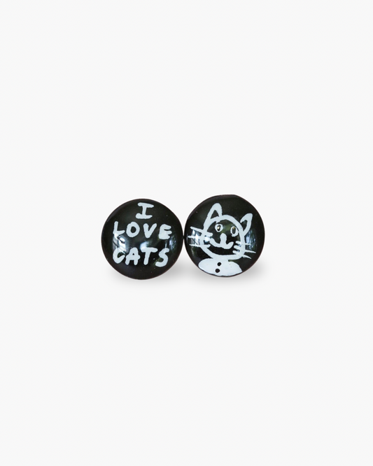 Delicate animal hand painted studs, surgical steel earrings