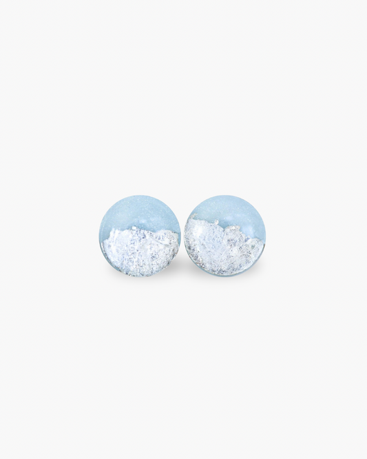 Sky blue stud earrings