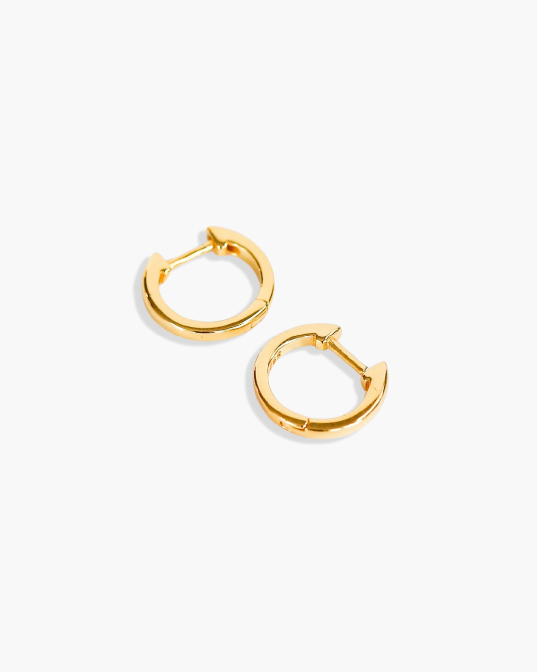 Tiny hoop earrings in sterling silver