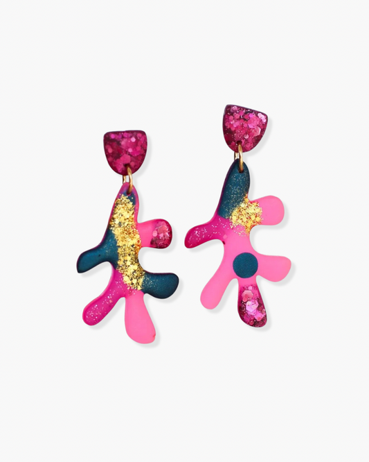 Cute bright statement earrings with stainless steel posts