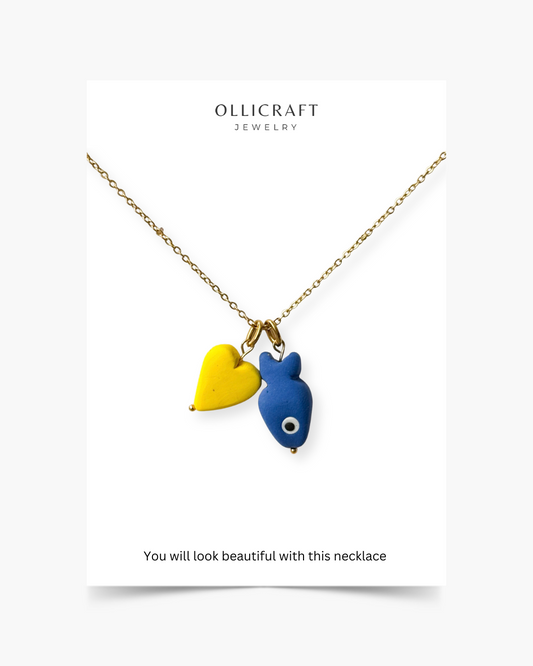 Fish Charm Stainless steel delicate necklace
