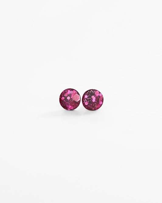 Red tiny 8mm stud earrings, Hypoallergenic earrings for sensitive ears, Handmade jewelry