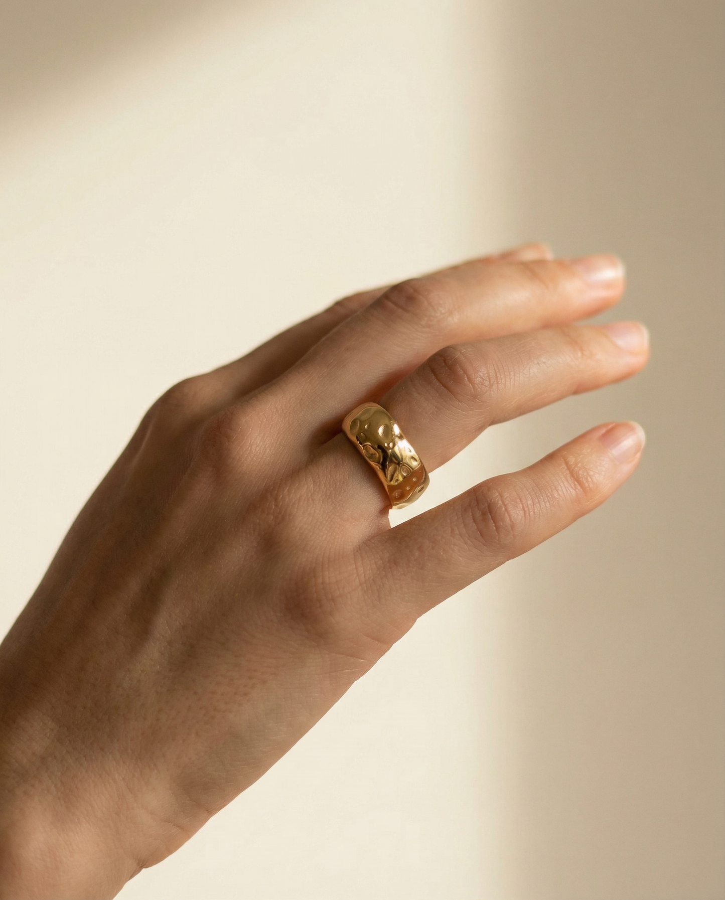 Irregular Gold Chunky Ring in Tarnish-Free Stainless Steel