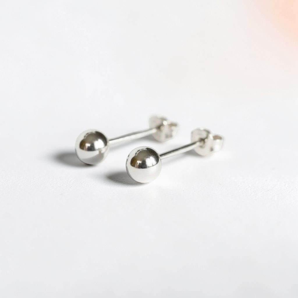 Silver stud earrings for sensitive ears