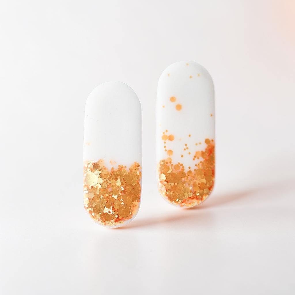 Golden Flake Capsule Stud Earrings