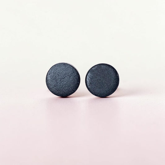 Black matt stud earrings - Gift for girlfriend