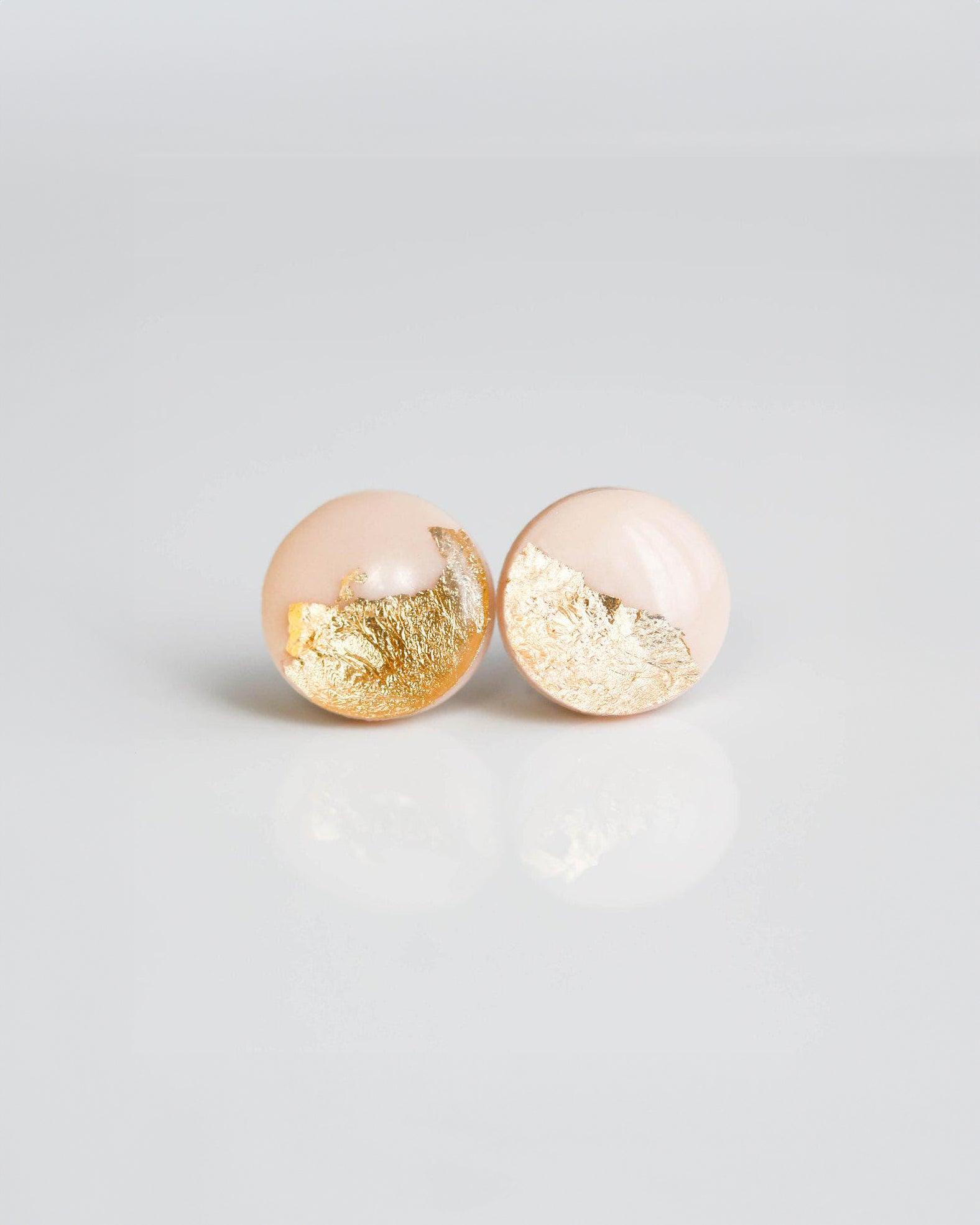 Champagne gold studs - Ollijewelry