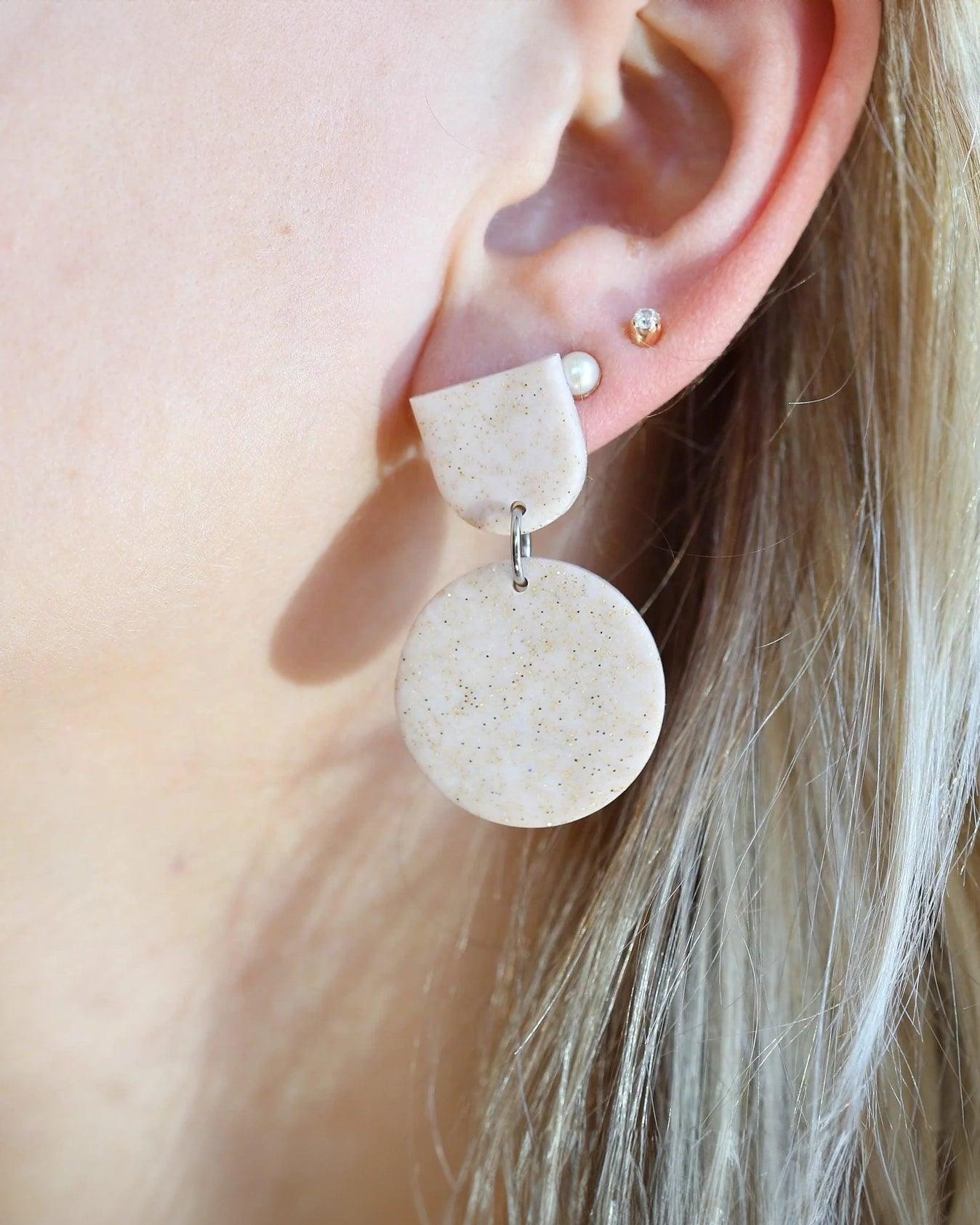 Champagne self care earrings - Ollijewelry