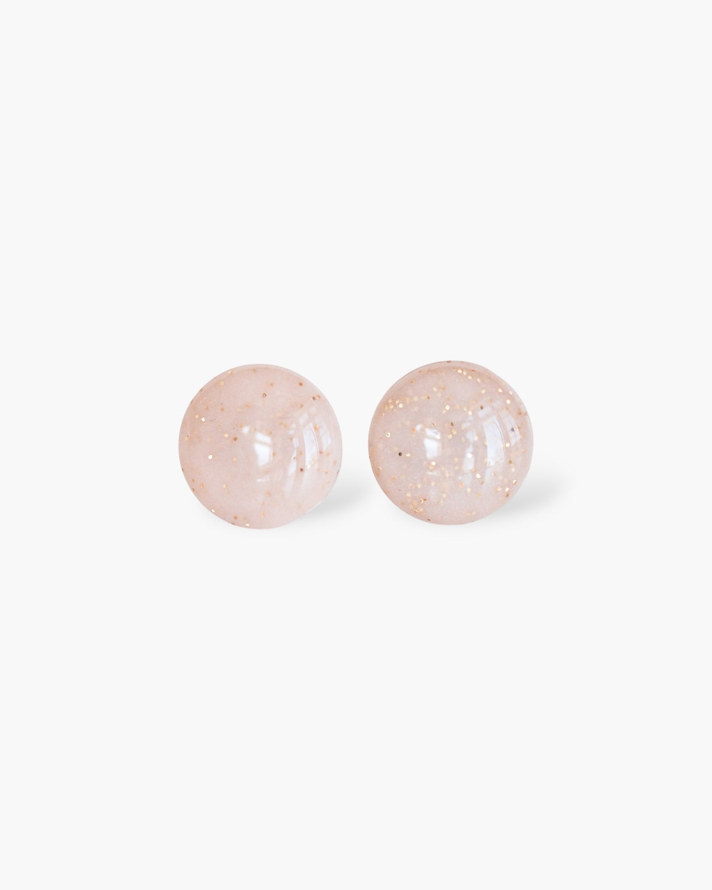 Champagne and glitter stud earrings
