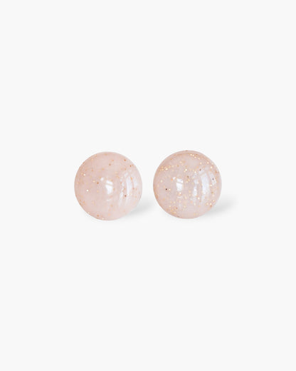 Champagne and glitter stud earrings