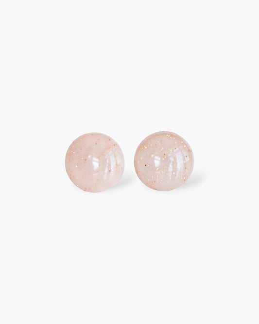 Champagne and glitter stud earrings