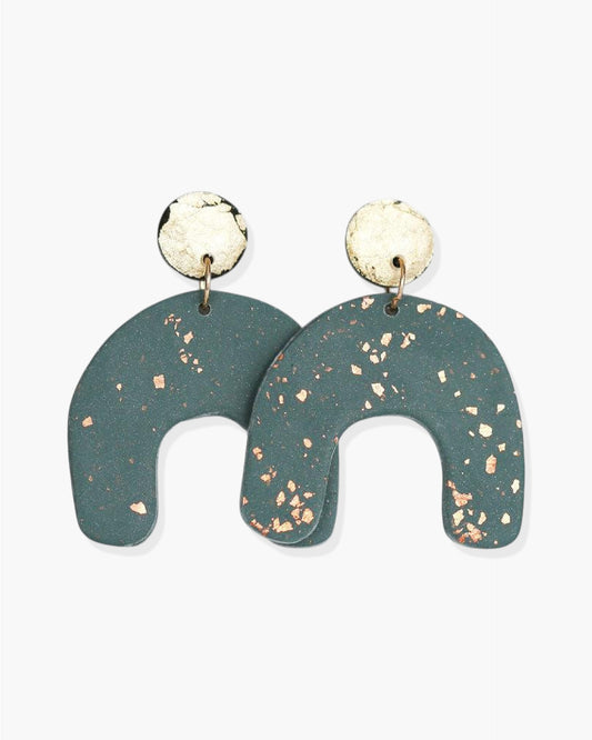 Chunky arch statement earrings with stainless steel posts