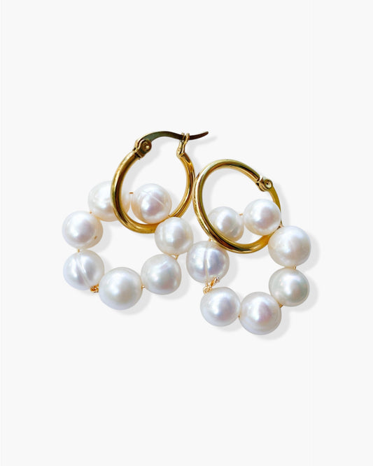 Chunky hoops with pearls