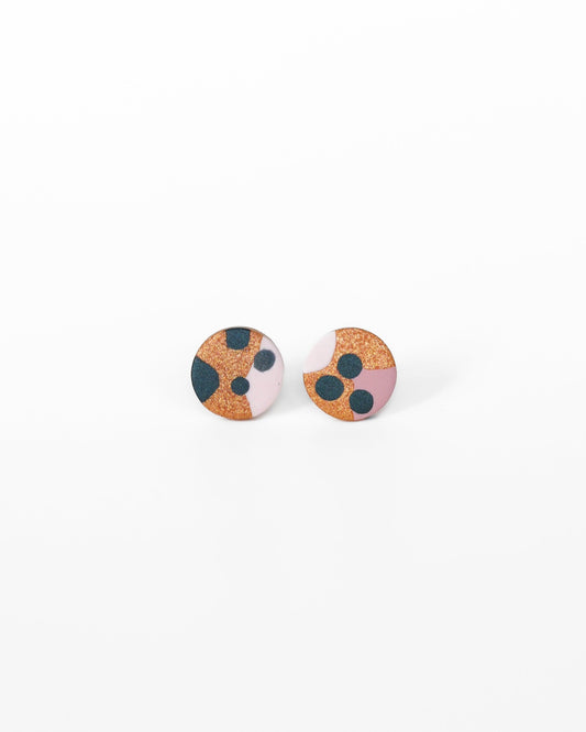 Colorful stud earrings for sensitive ears, Unusual fashion earrings - Ollijewelry