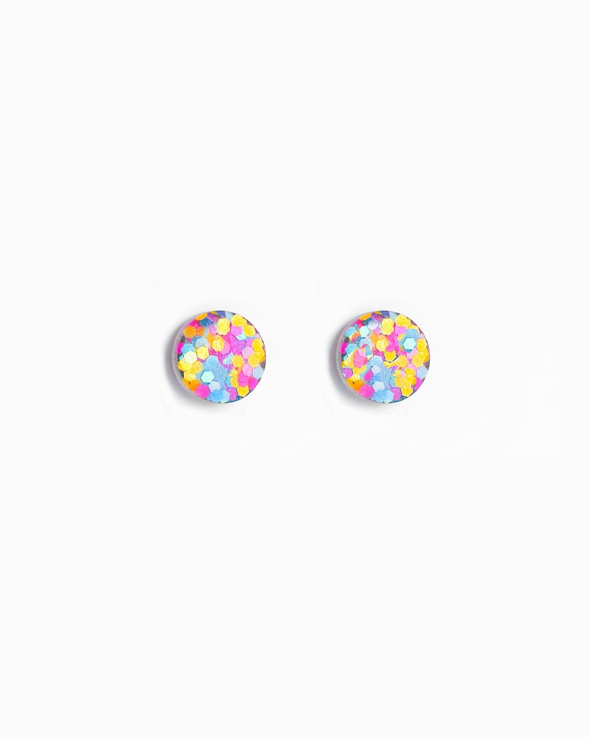 Confetti tiny 8mm stud earrings - Ollijewelry