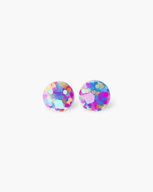 Confetti tiny 8mm stud earrings for sensitive ears