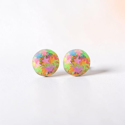 Tiny start confetti stud earrings