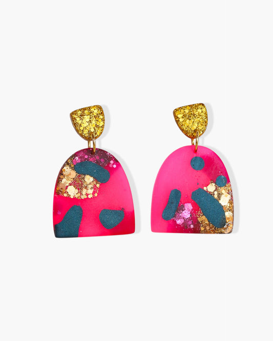 Cute bright statement earrings with stainless steel posts