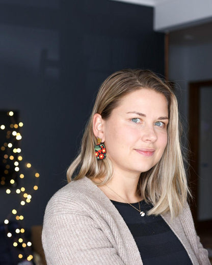 Cute bright statement earrings with stainless steel posts - Ollijewelry