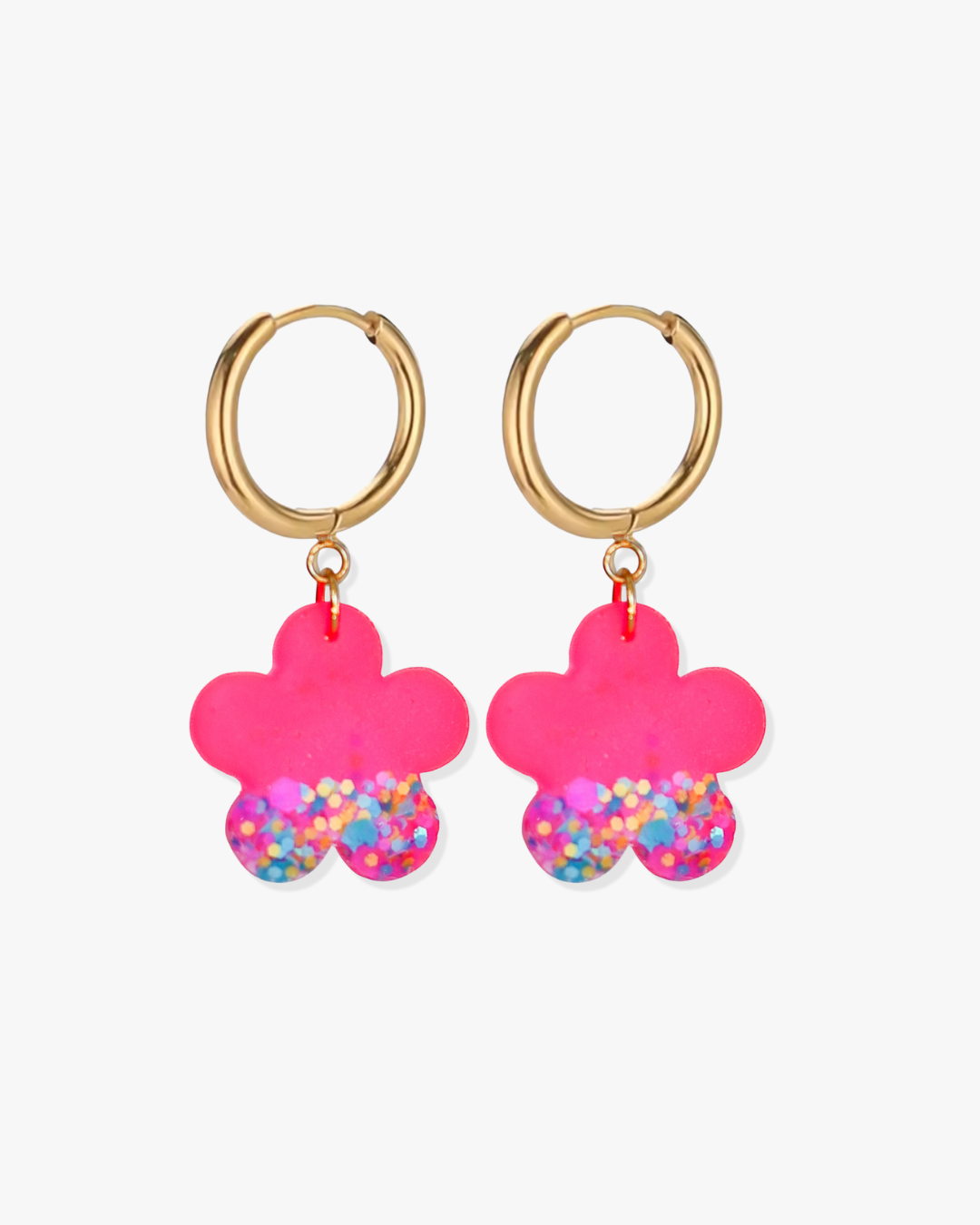 Cute floral statement earrings made from crystal resin