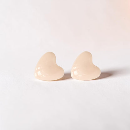 Delicate heart studs earrings