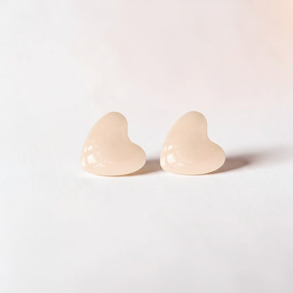 Delicate heart studs earrings