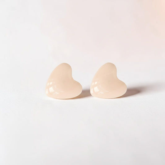 Delicate heart studs earrings
