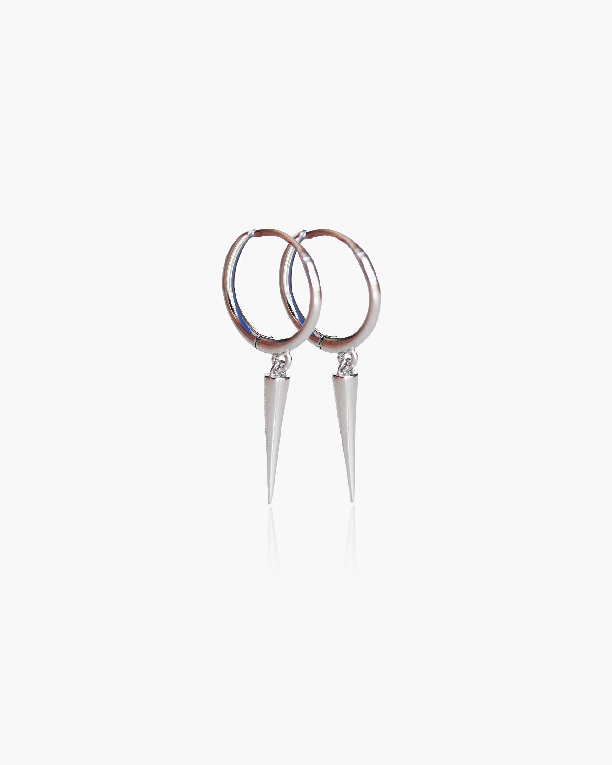 Elegant Spike Hoops in Sterling Silver - Ollijewelry