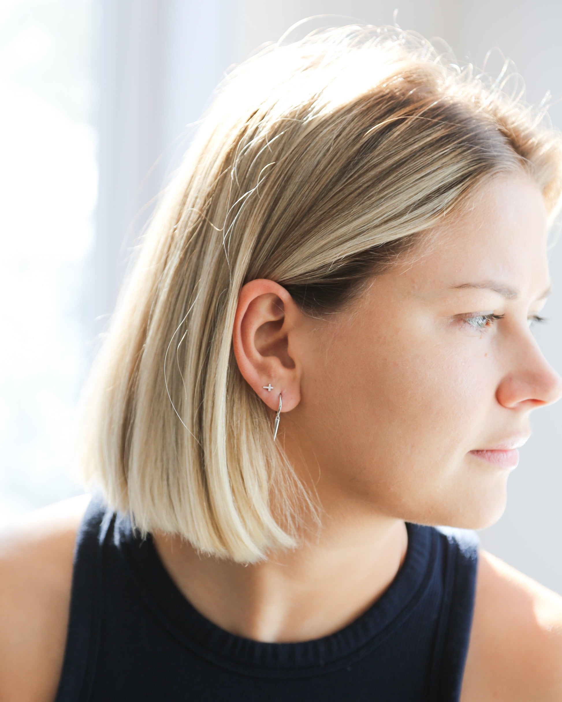 Elegant Spike Hoops in Sterling Silver - Ollijewelry