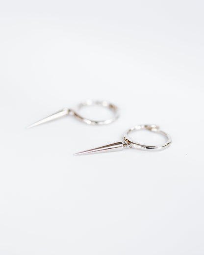Elegant Spike Hoops in Sterling Silver - Ollijewelry