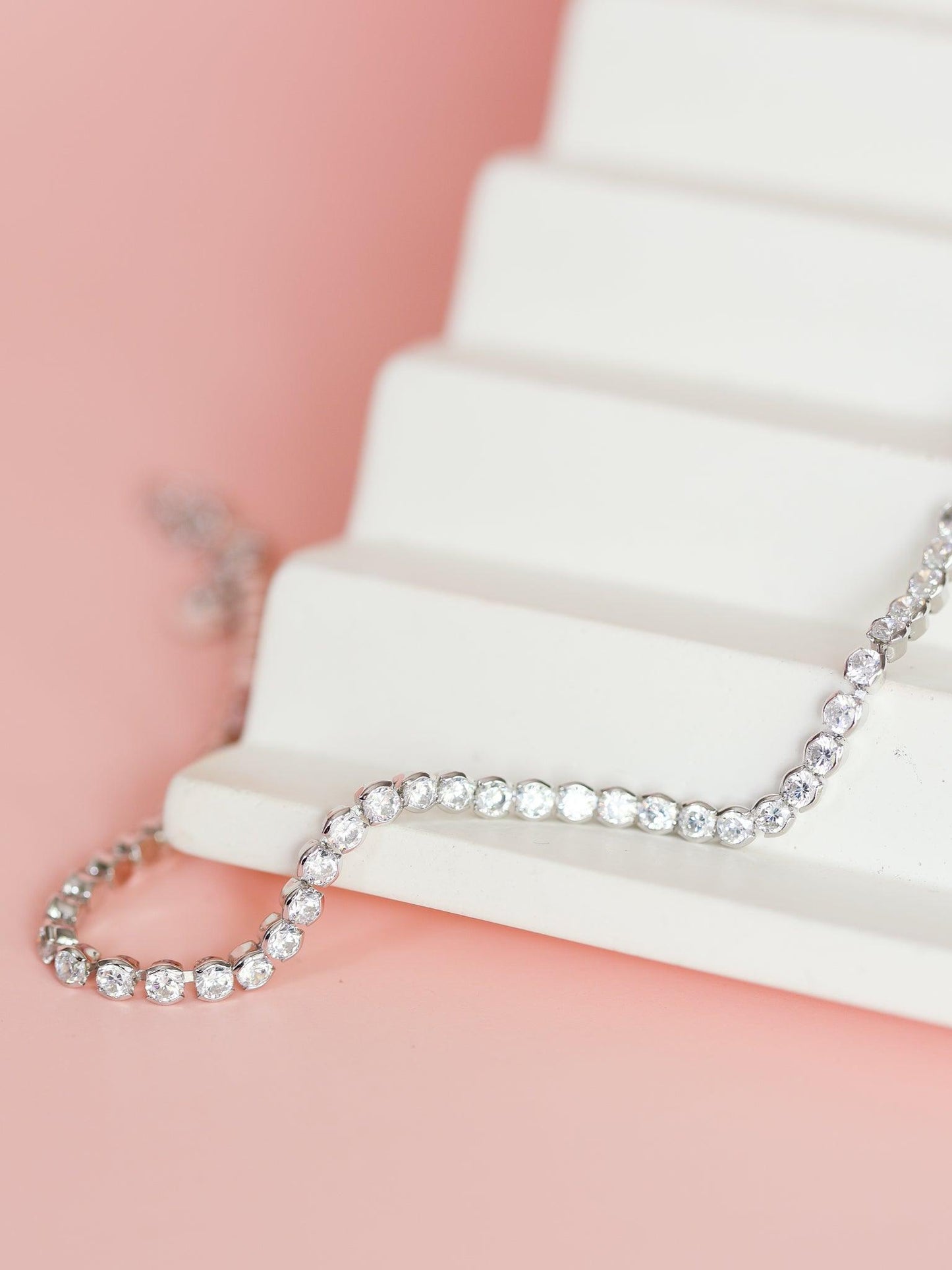 Elegant Sterling Silver Zirconia Tennis Bracelet - Ollijewelry