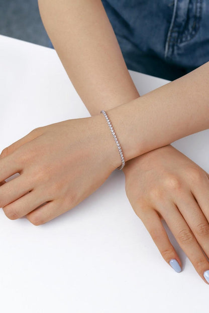Elegant Sterling Silver Zirconia Tennis Bracelet - Ollijewelry