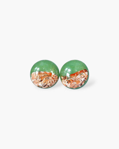Emerald green surgical steel earrings, Handmade jewelry