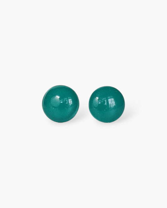 Emerald green studs with surgical steel posts