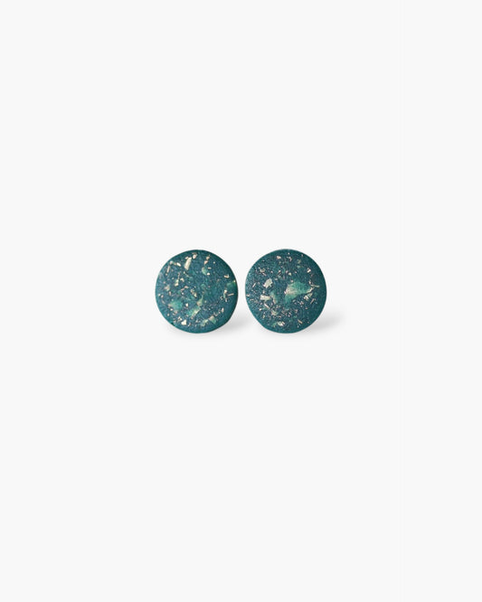 Emerald matt tiny 8mm stud earrings, Hypoallergenic earrings