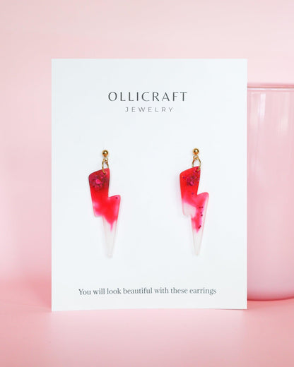 Flash statement earrings, Semi-transparent fashion earrings, Handmade jewelry gift - Ollijewelry