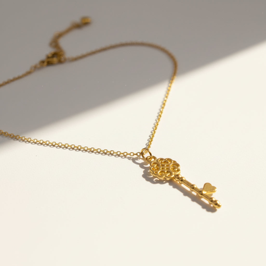 Heart key Shape Charm Stainless steel necklace